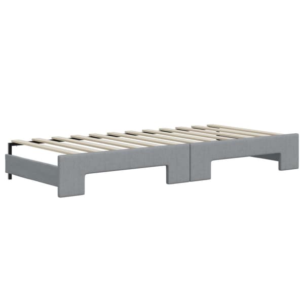 daybed med udtræk og skuffer 80x200 cm stof lysegrå