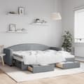 Miniatyrbillede 1 af 10: daybed med udtræk og skuffer 80x200 cm stof lysegrå