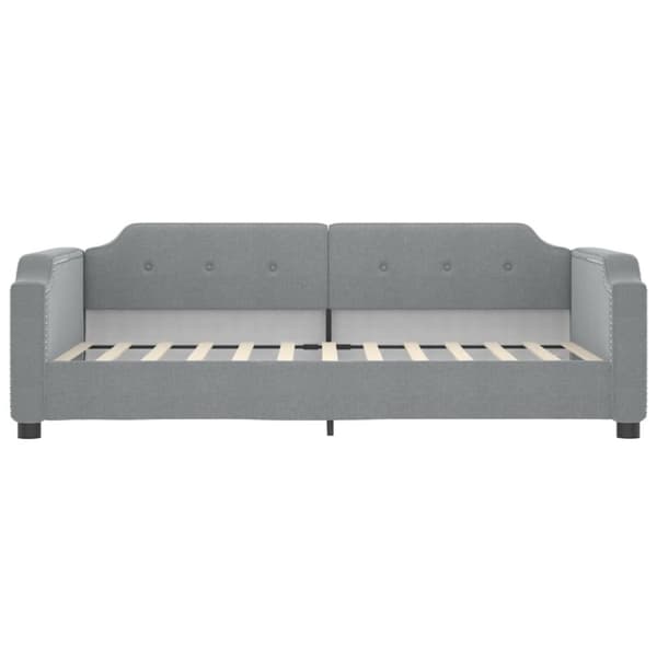 daybed med udtræk og skuffer 80x200 cm stof lysegrå