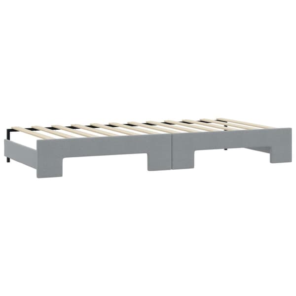 daybed med udtræk og skuffer 80x200 cm stof lysegrå