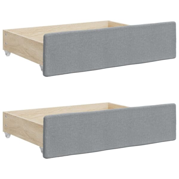 daybed med udtræk og skuffer 80x200 cm stof lysegrå