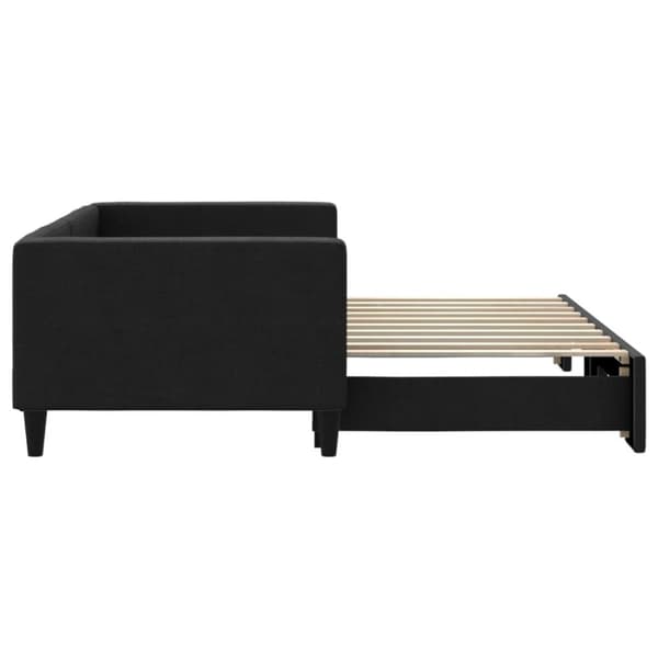 daybed med udtræk 90x190 cm stof sort