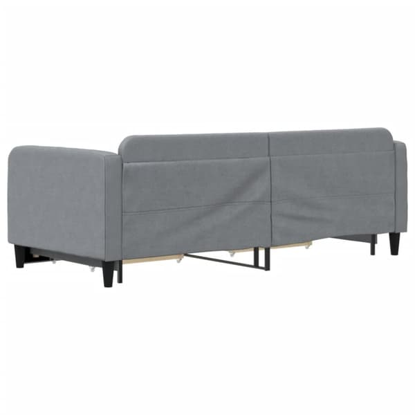 daybed med udtræk og skuffer 90x190 cm stof lysegrå