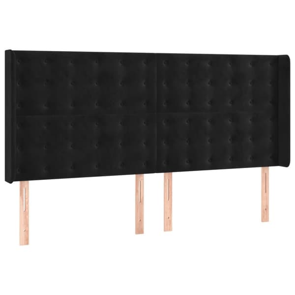 Mannermainen sänky, jossa patja ja LED, musta sametti 180x200cm