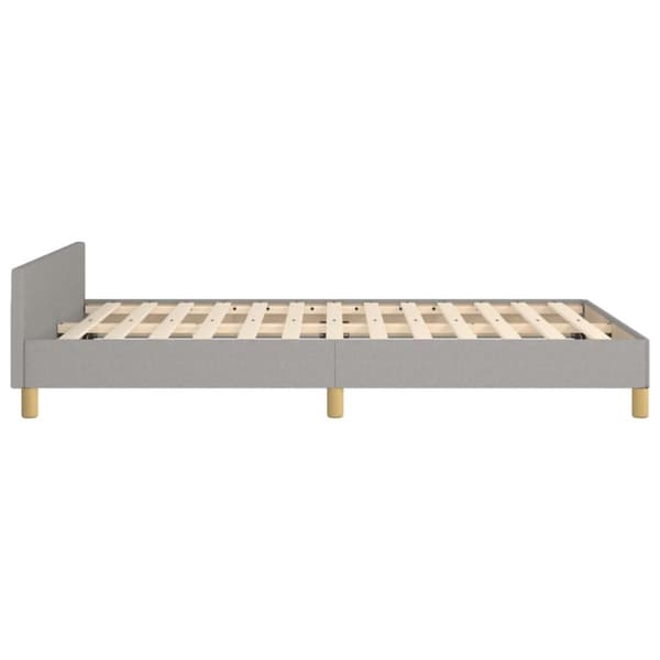 sengeramme med sengegavl 120x190 cm stof lysegrå