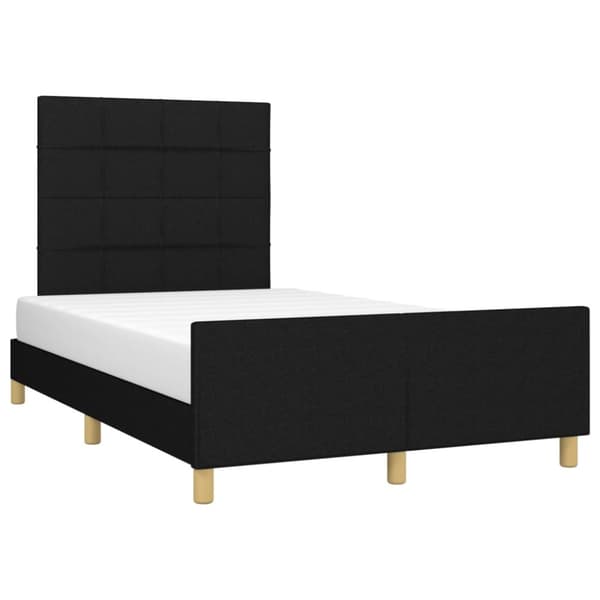 sengeramme med sengegavl 120x190 cm stof sort