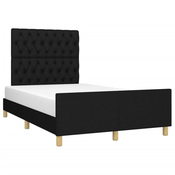 sengeramme med sengegavl 120x190 cm stof sort