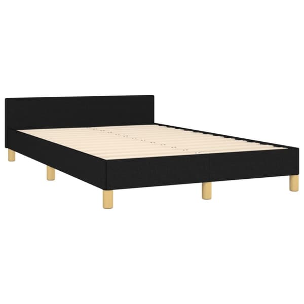 sengeramme med sengegavl 120x190 cm stof sort