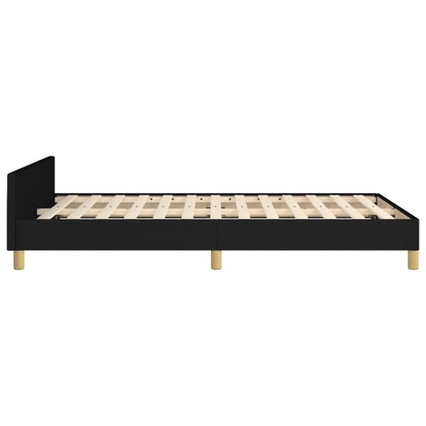 sengeramme med sengegavl 120x190 cm stof sort