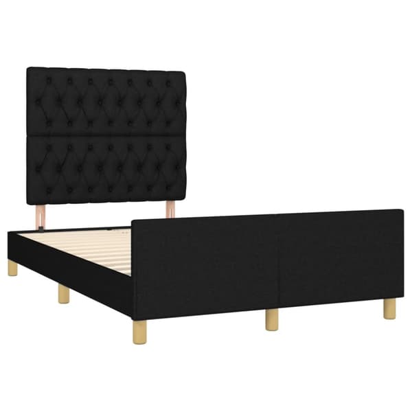 sengeramme med sengegavl 120x190 cm stof sort