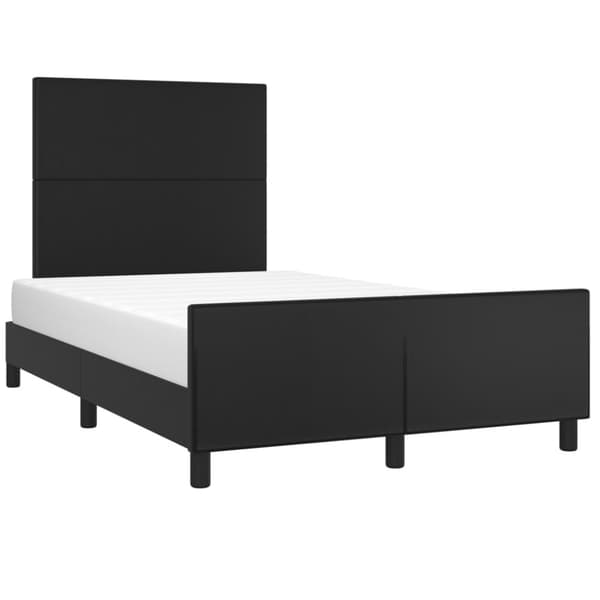 sengeramme med sengegavl 120x190 cm kunstlæder sort