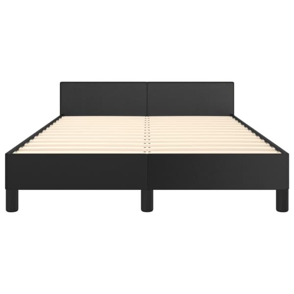 sengeramme med sengegavl 120x190 cm kunstlæder sort
