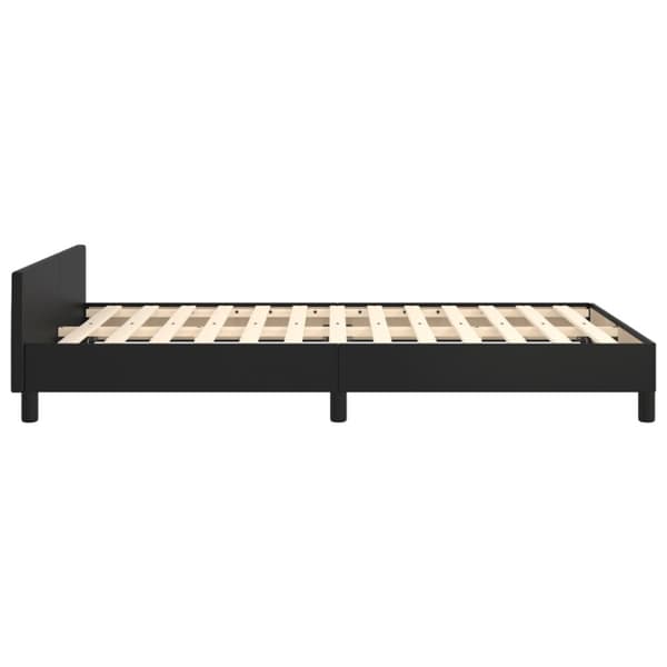 sengeramme med sengegavl 120x190 cm kunstlæder sort