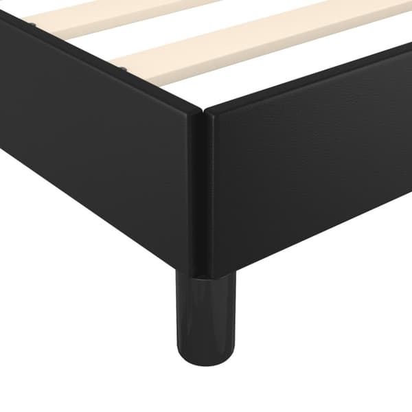 sengeramme med sengegavl 120x190 cm kunstlæder sort