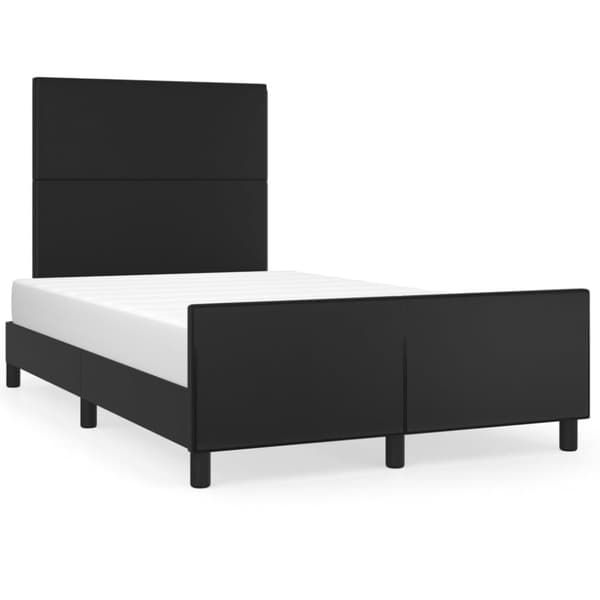 sengeramme med sengegavl 120x190 cm kunstlæder sort