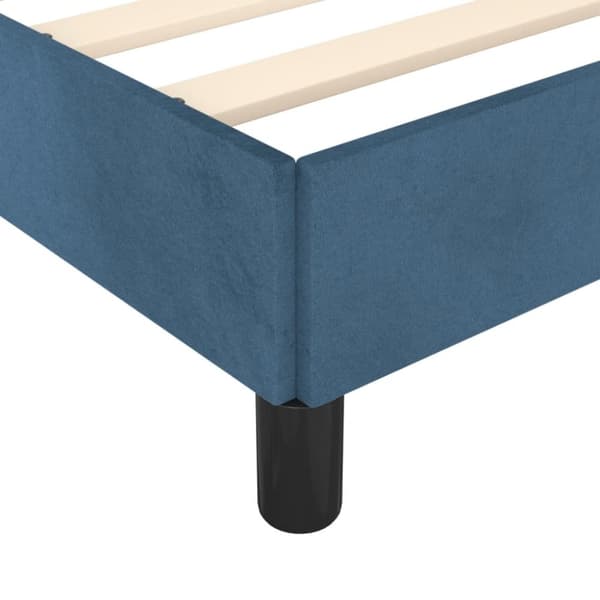sengeramme med sengegavl 120x190 cm velour mørkeblå