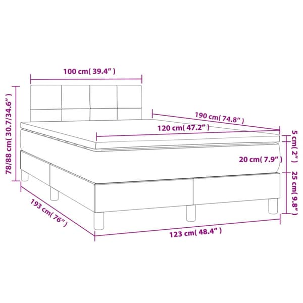 Ramsäng med madrass svart 120x190 cm sammet