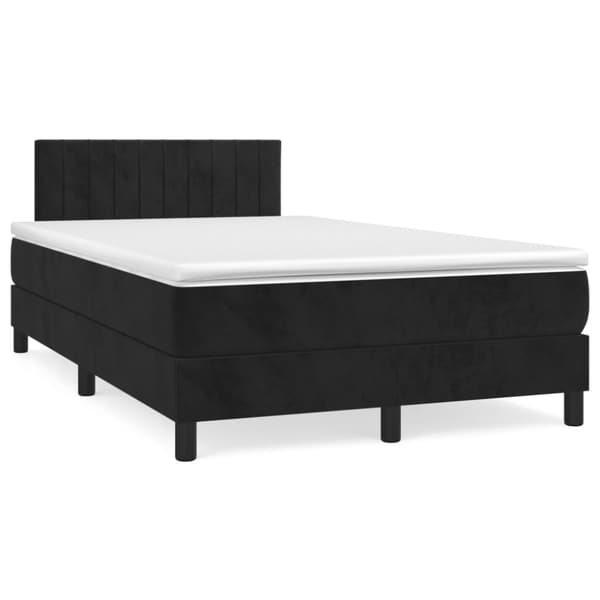 kontinentalseng med madras 120x190 cm velour sort