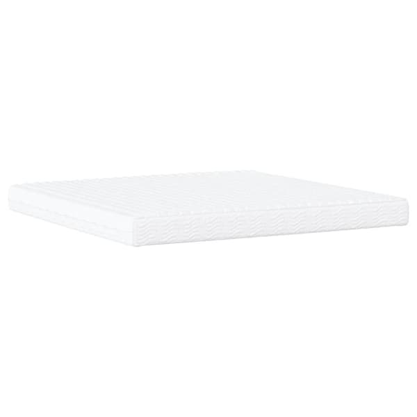 Säng med madrass vit och svart 200x200 cm konstläder