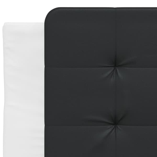 Sänky patjalla, valkoinen ja musta, 90x200 cm, keinonahkaa