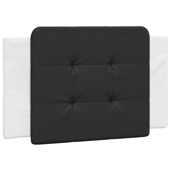 Säng med madrass vit och svart 90x190 cm konstläder