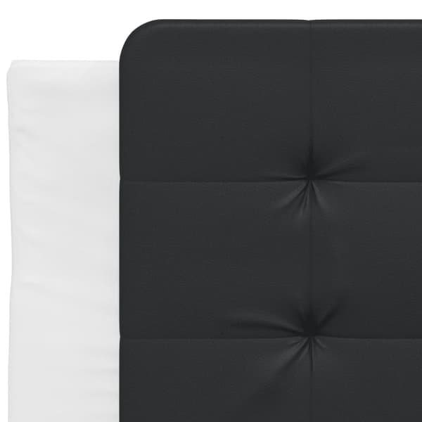 Säng med madrass vit och svart 90x190 cm konstläder