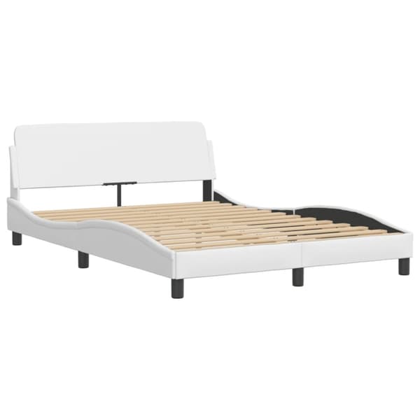 Säng med madrass vit 140x190 cm konstläder