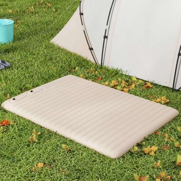 Rootz Camping ilmapatja - puhallettava sänky - ulkona käytettävä makuualusta - vedenpitävä polyesteri - jalkapumppu mukana - 195 cm x 140 cm x 10 cm