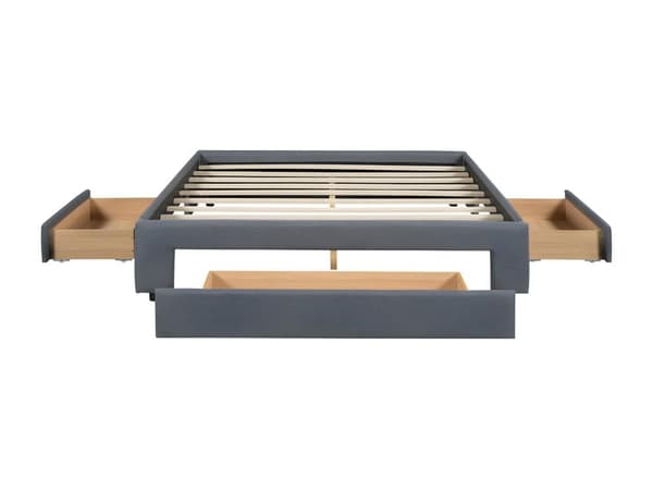 Flatbädd, tre förvaringsfack, utan sänggavel ， Möblerad dubbelsäng