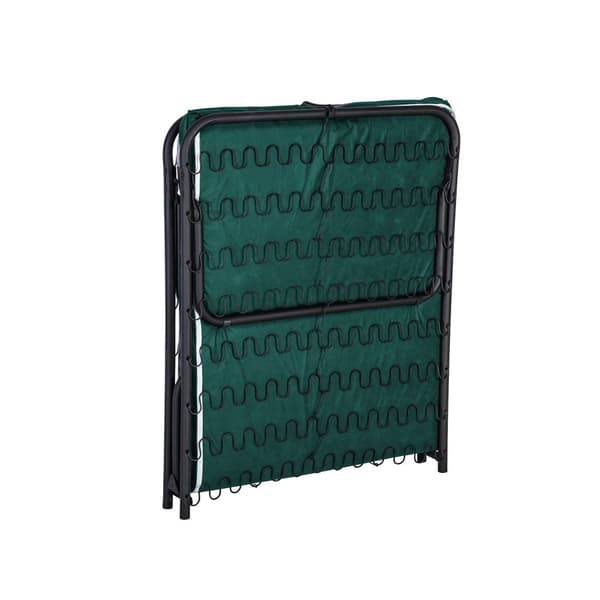 Lisävuode GRECA 80x195cm metallirungolla, kokoontaitettava, musta/vihreä