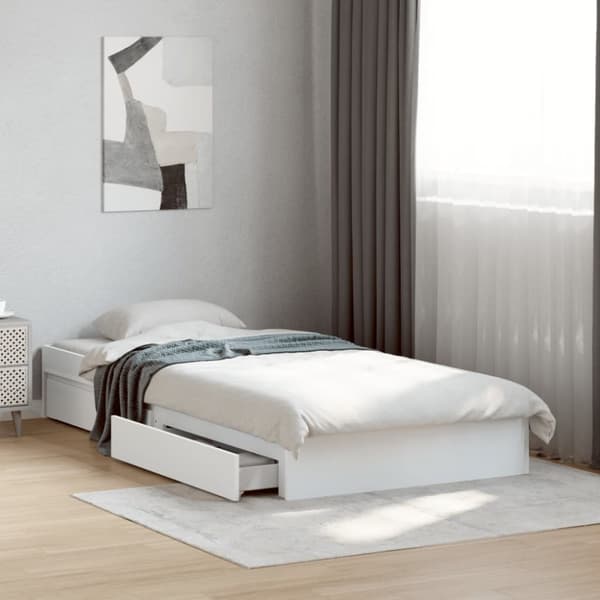 sengeramme 90x200 cm konstrueret træ hvid