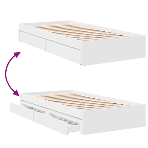 sengeramme 90x200 cm konstrueret træ hvid