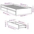 Miniatyrbillede 10 af 10: sengeramme 90x200 cm konstrueret træ hvid