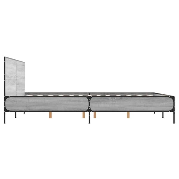 sengestel 150x200 cm konstrueret træ og metal grå sonoma-eg
