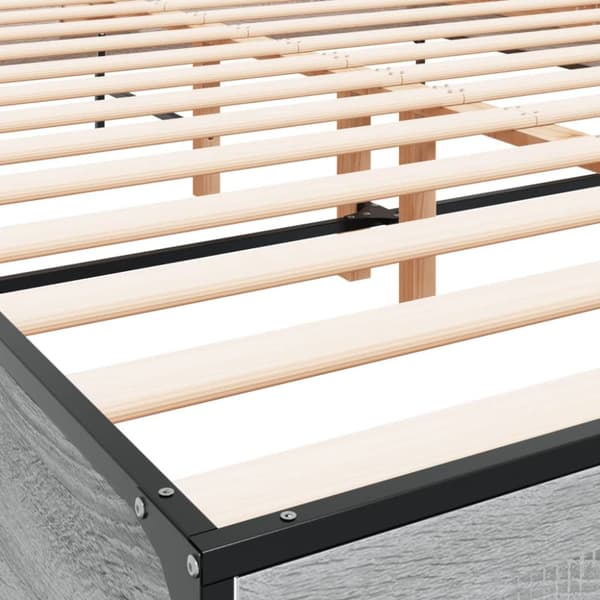 sengestel 150x200 cm konstrueret træ og metal grå sonoma-eg
