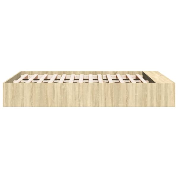 sengestel 120x190 cm konstrueret træ sonoma-eg