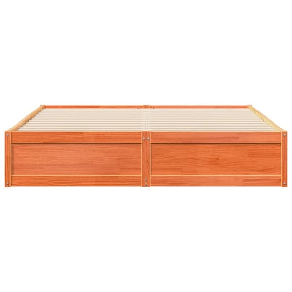 sengeramme uden madras 200x200 cm massivt fyrretræ gyldenbrun