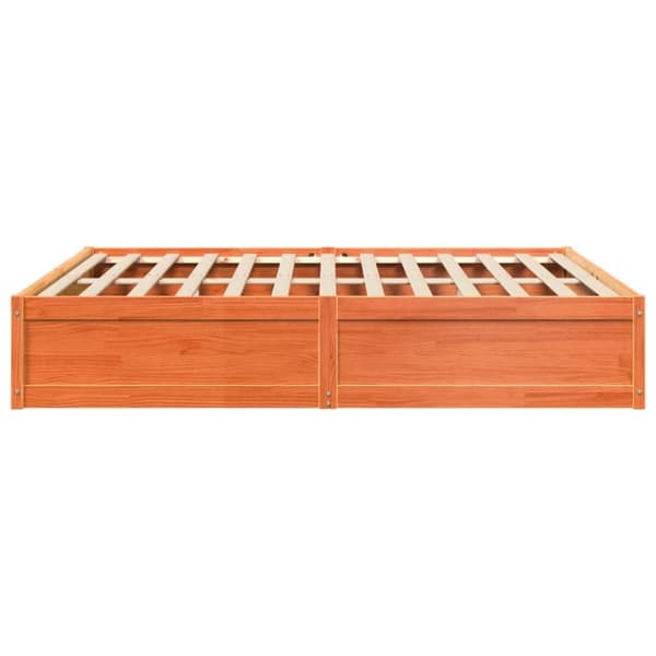 sengeramme uden madras 200x200 cm massivt fyrretræ gyldenbrun