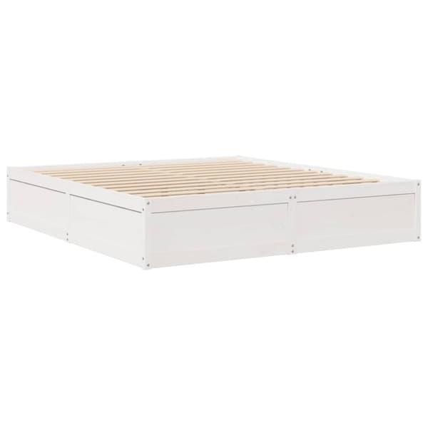 sengeramme uden madras 180x200 cm massivt fyrretræ hvid