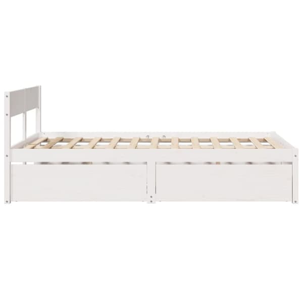 Sängram utan madrass vit 120x200 cm massiv furu