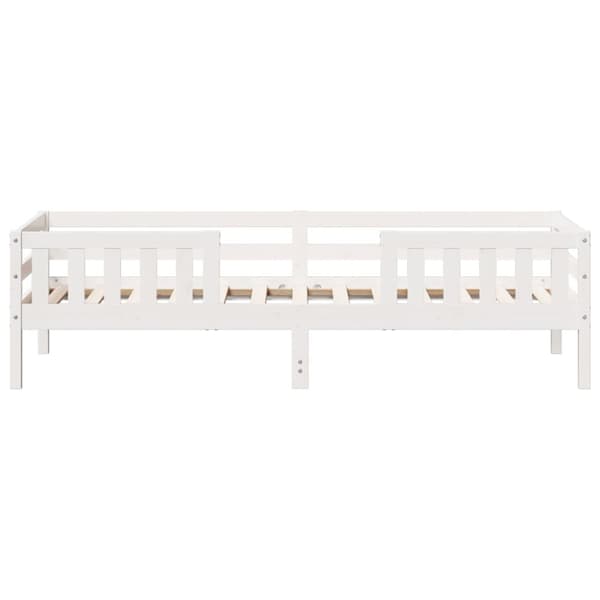 sengeramme uden madras 100x200 cm massivt fyrretræ hvid