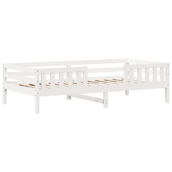 sengeramme uden madras 100x200 cm massivt fyrretræ hvid