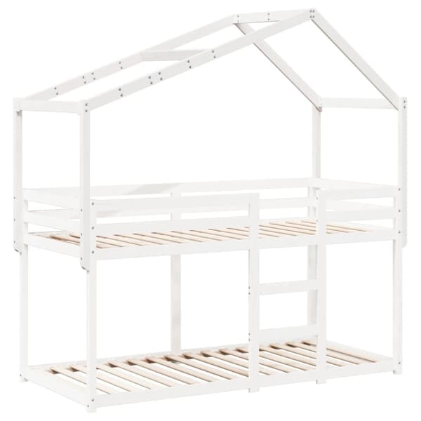 stel til husseng 213x85,5x144,5 cm massivt fyrretræ hvid