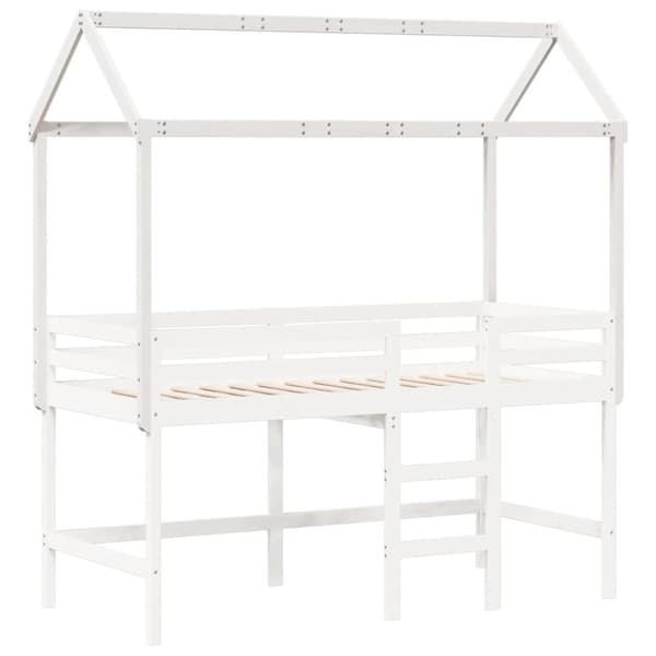 stel til husseng 217x95,5x159 cm massivt fyrretræ hvid