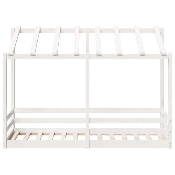 Barnsäng med tak vit 90x190 cm massiv furu