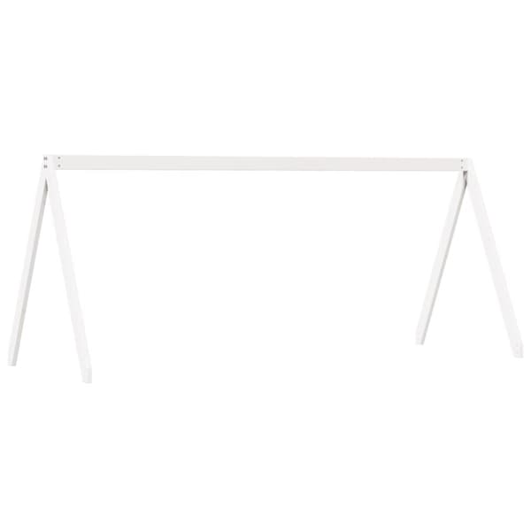 køjeseng med tag 90x200 cm massivt fyrretræ hvid