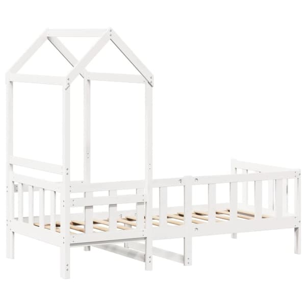 Dagbädd med tak vit 90x190 cm massiv furu