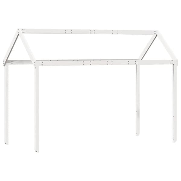 Våningssäng med stege och tak vit 80x200 cm massiv furu