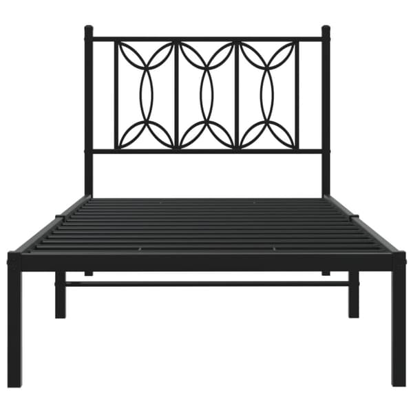sengeramme med sengegavl 90x190 cm metal sort