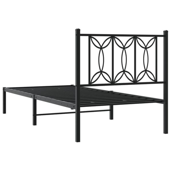 sengeramme med sengegavl 90x190 cm metal sort